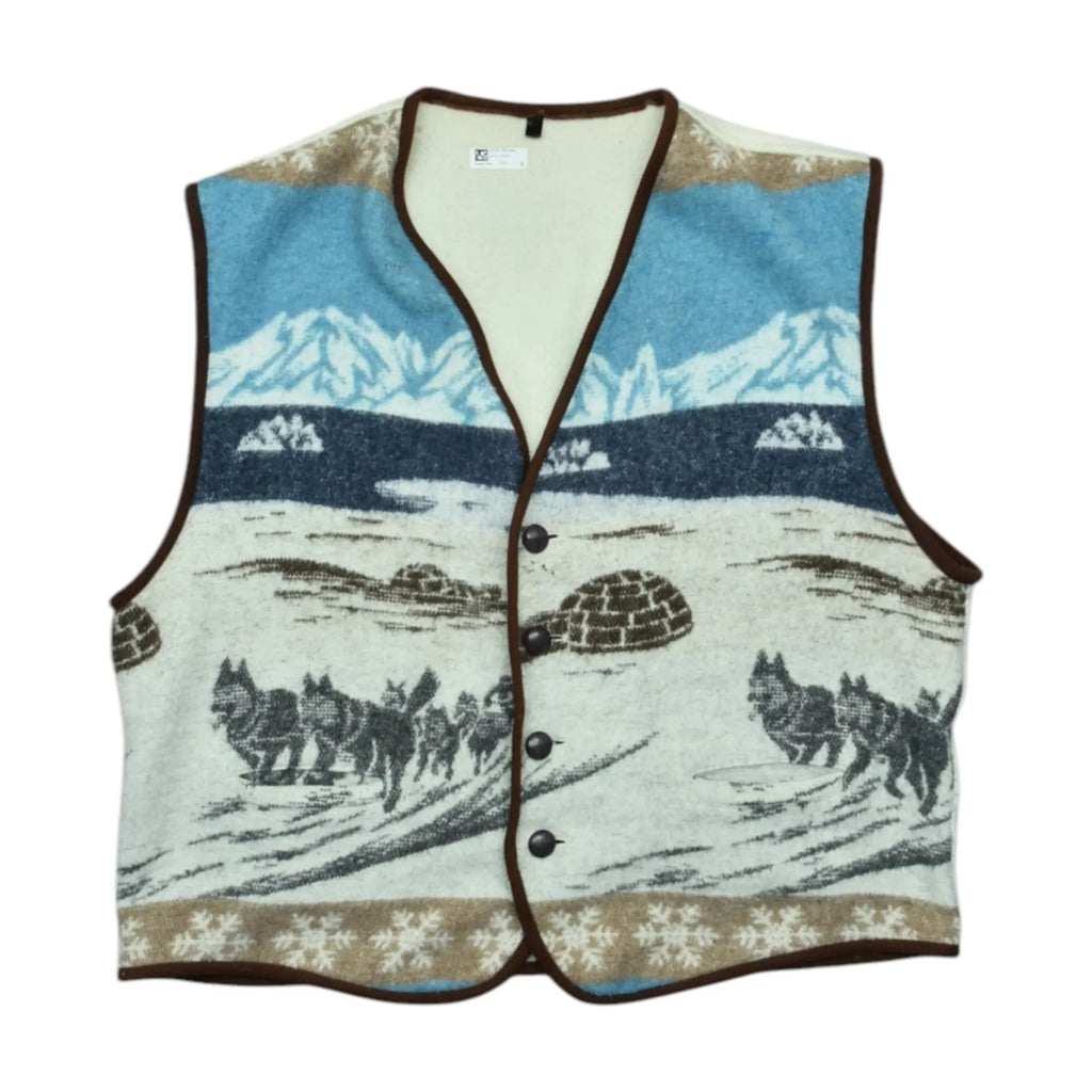 Vintage Blue Fleece Gilet (S)