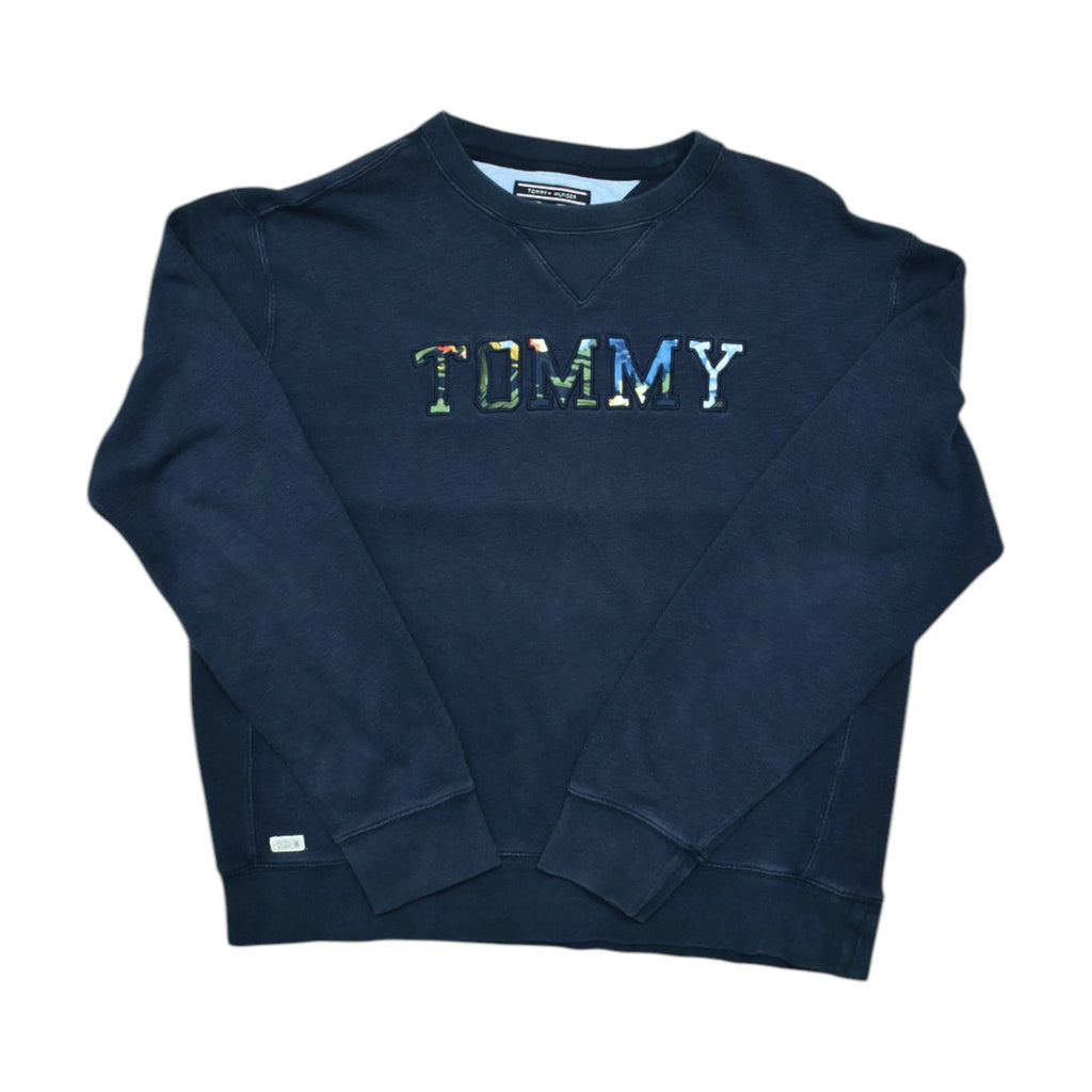 Vintage Navy Tommy Hilfiger Sweatshirt (M)