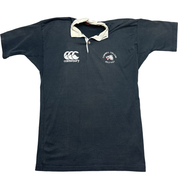 Vintage Black Canterbury Rugby Shirt Campbell College Belfast (M) (M)