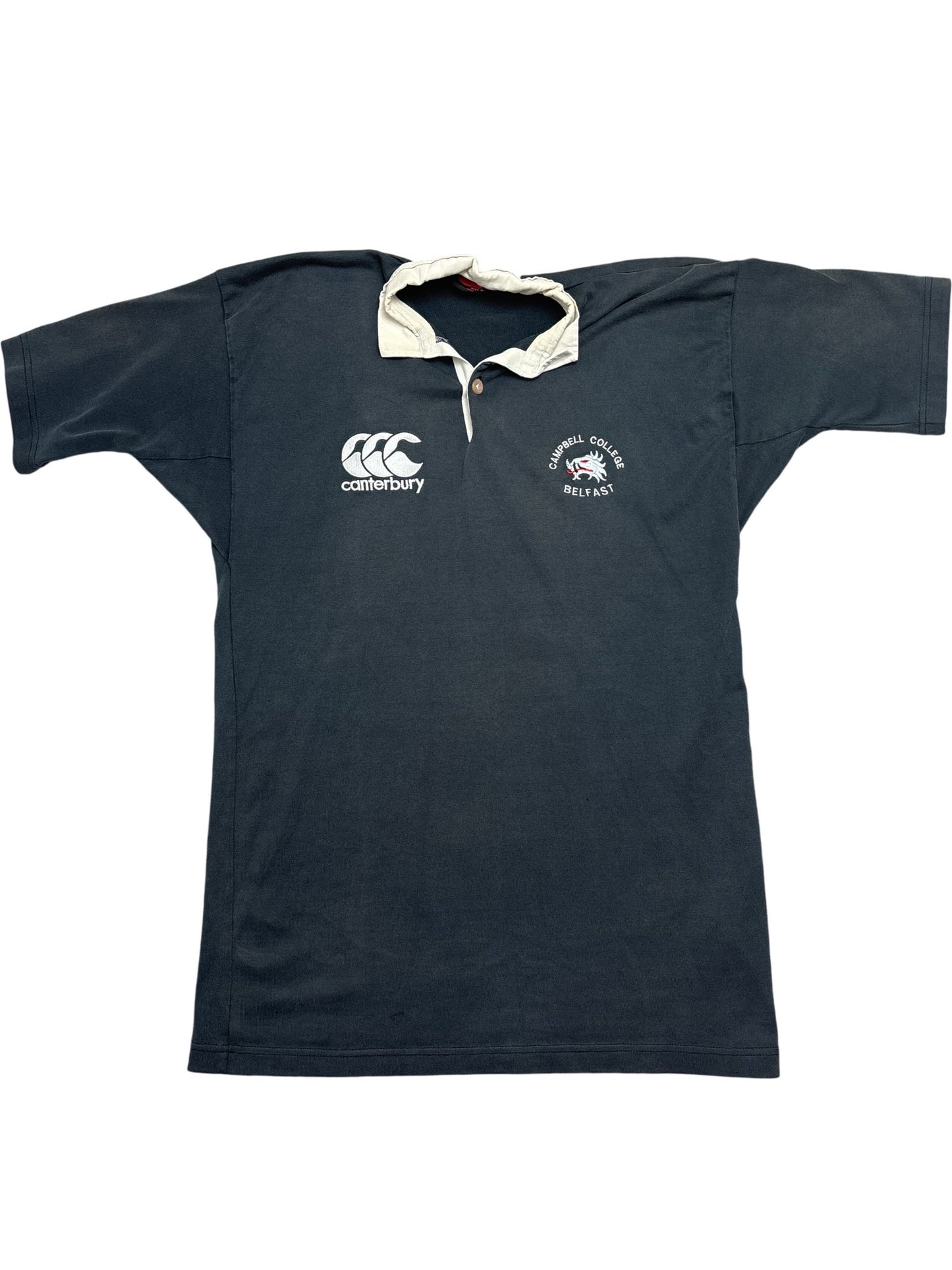 Vintage Black Canterbury Rugby Shirt Campbell College Belfast (M) (M)
