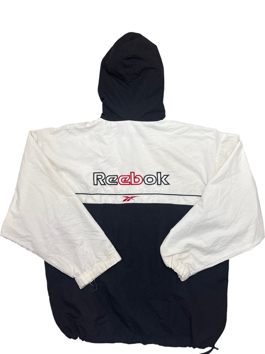 Vintage Black White Reebok Windbreaker Y2K (XL)