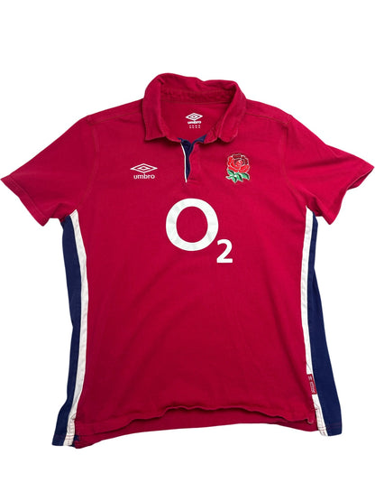 Vintage Red Umbro Rugby Shirt England O2 (XXL)