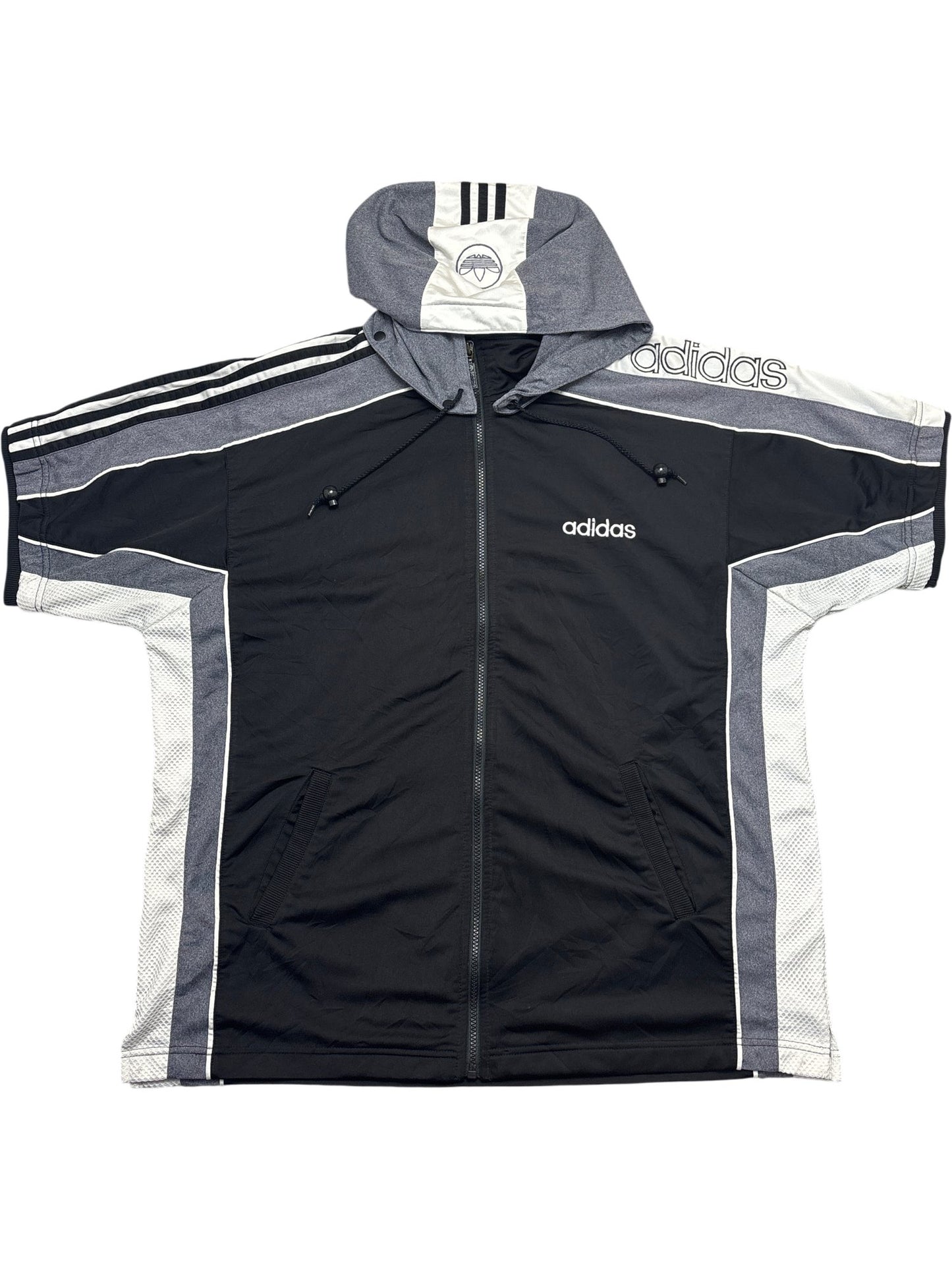 Vintage Black Adidas Hoodie 90s (L)