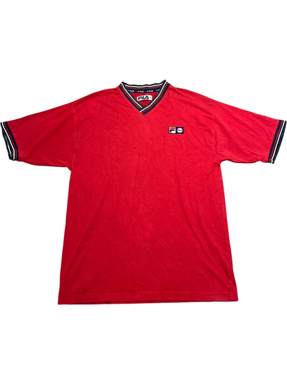 Vintage Red Fila T-Shirt 90s (M)