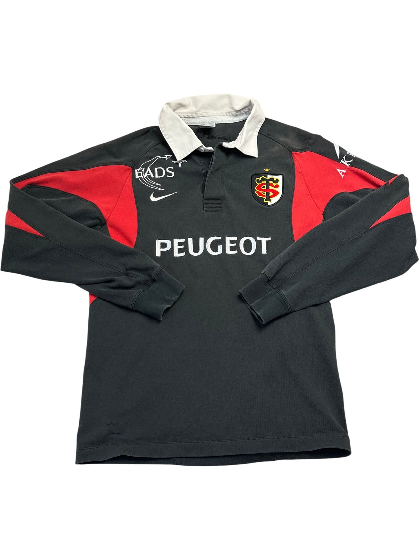 Vintage Black Nike Rugby Shirt Stade Toulousain 2000s (S)