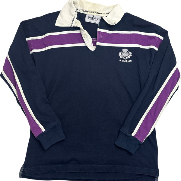 Vintage Navy Rugby Nations Rugby Shirt Scotland (S)