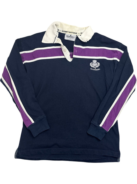 Vintage Navy Rugby Nations Rugby Shirt Scotland (S)