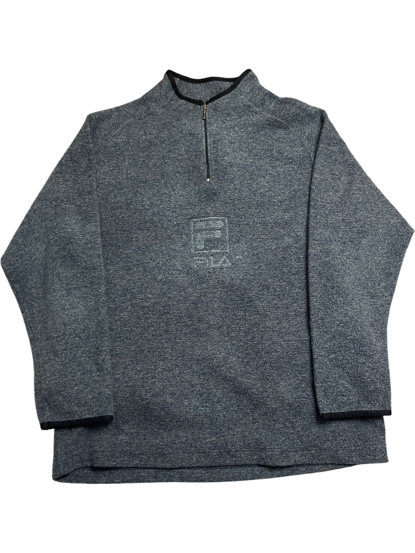 Vintage Grey Fila Sweatshirt Half-ZIP Pullover (XXL)