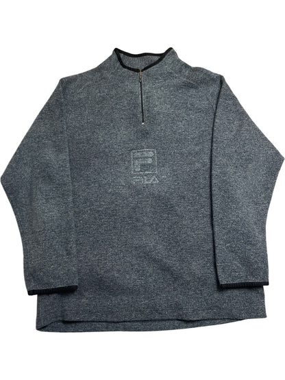 Vintage Grey Fila Sweatshirt Half-ZIP Pullover (XXL)