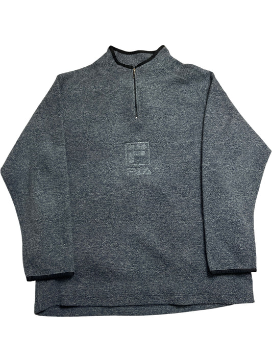 Vintage Grey Fila Sweatshirt Half-ZIP Pullover (XXL)