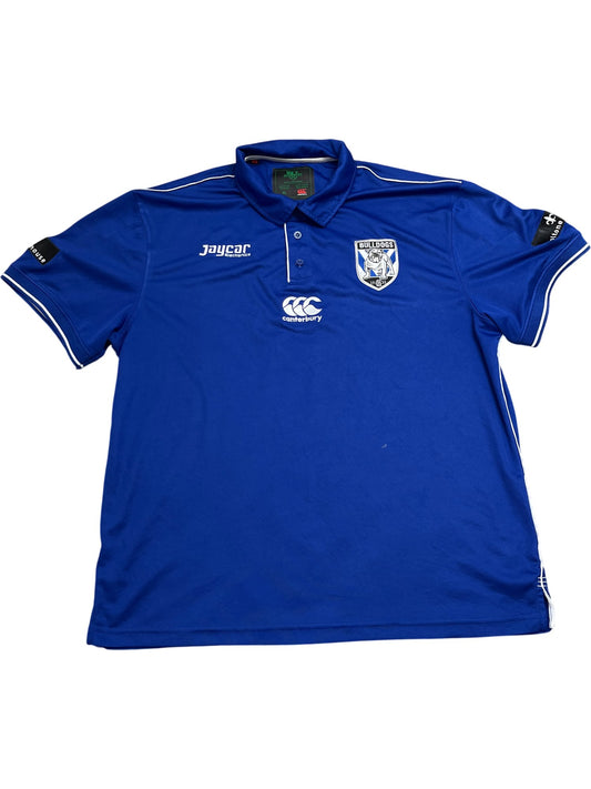 Vintage Blue Canterbury Rugby Polo Shirt Bulldogs (XL)