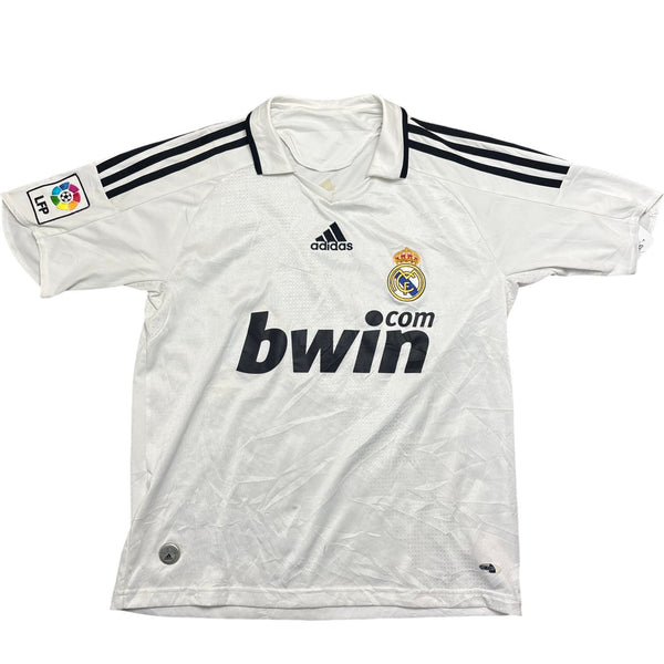 Vintage White Adidas Real Madrid Jersey Bwin Kids 12 (XXS)