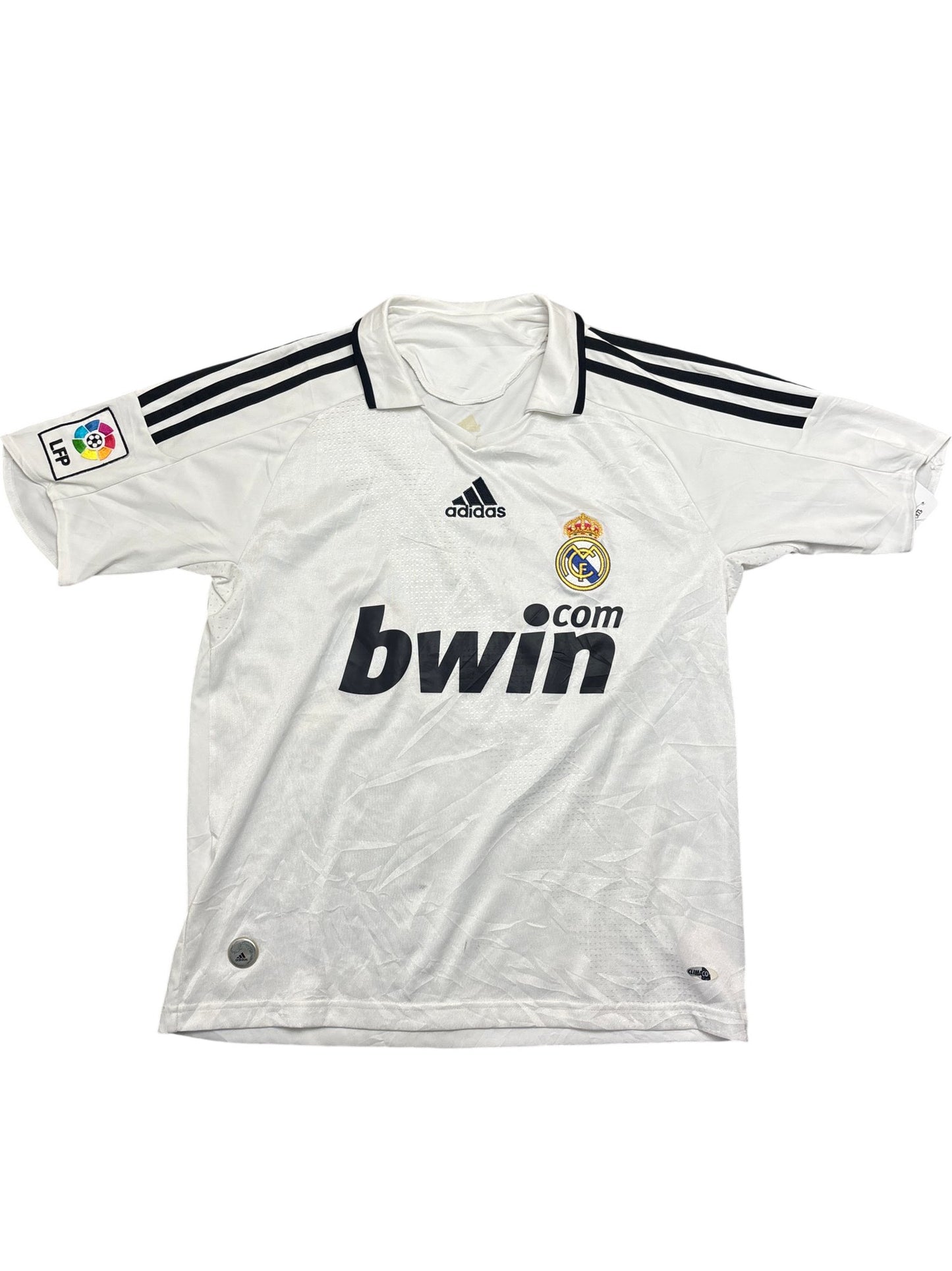 Vintage White Adidas Real Madrid Jersey Bwin Kids 12 (XXS)