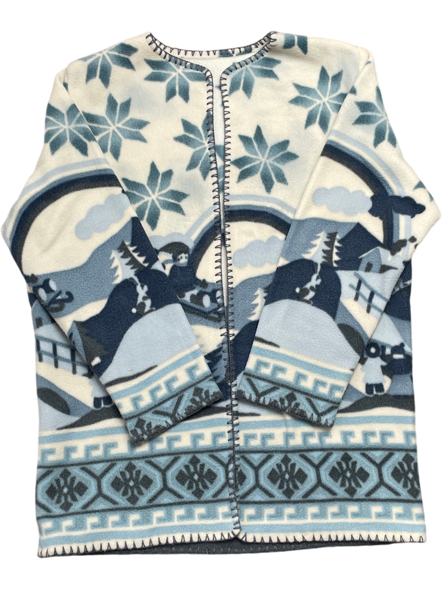 Vintage Blue Whack Vintage Cardigan Winter Pattern Fleece-wear (XL)
