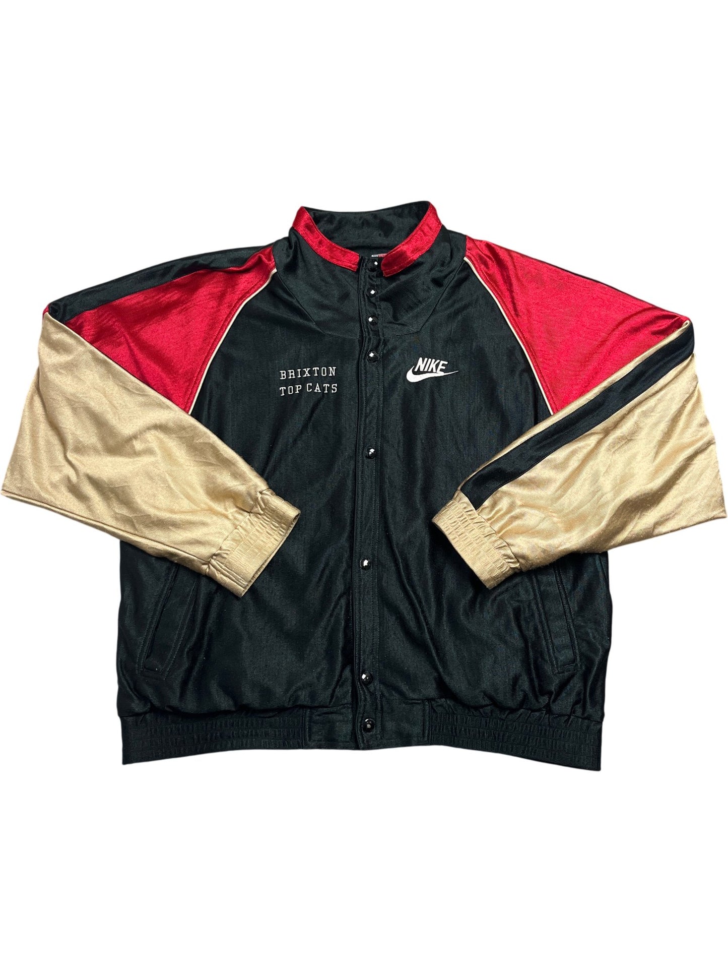 Vintage Black Nike Track Jacket Brixton Top Cats 90s (L)