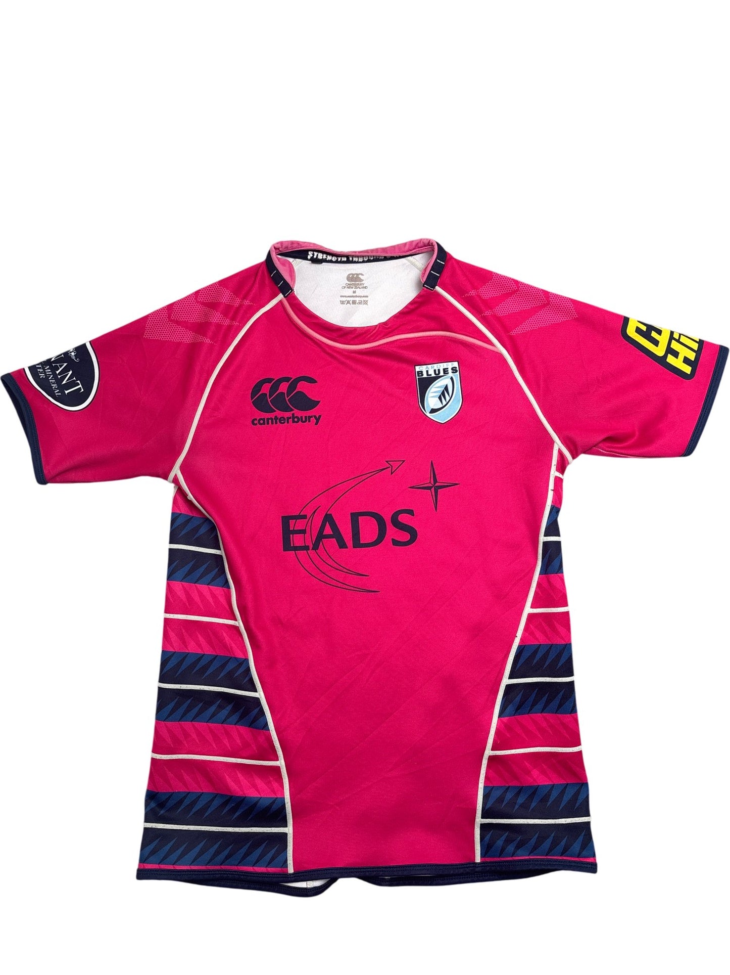Vintage Pink Canterbury Rugby Shirt Cardiff Blues EADS Sponsor (M)