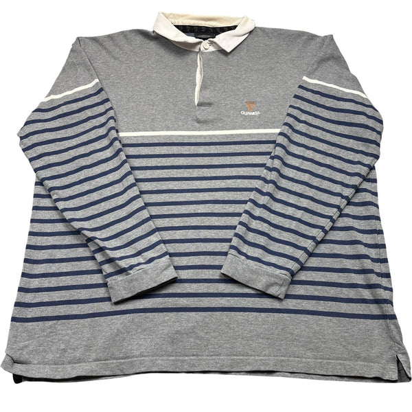 Vintage Grey Striped Guinness Rugby Shirt 90s (L)