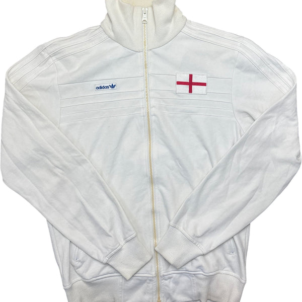 Vintage White Adidas Track Jacket England (S)