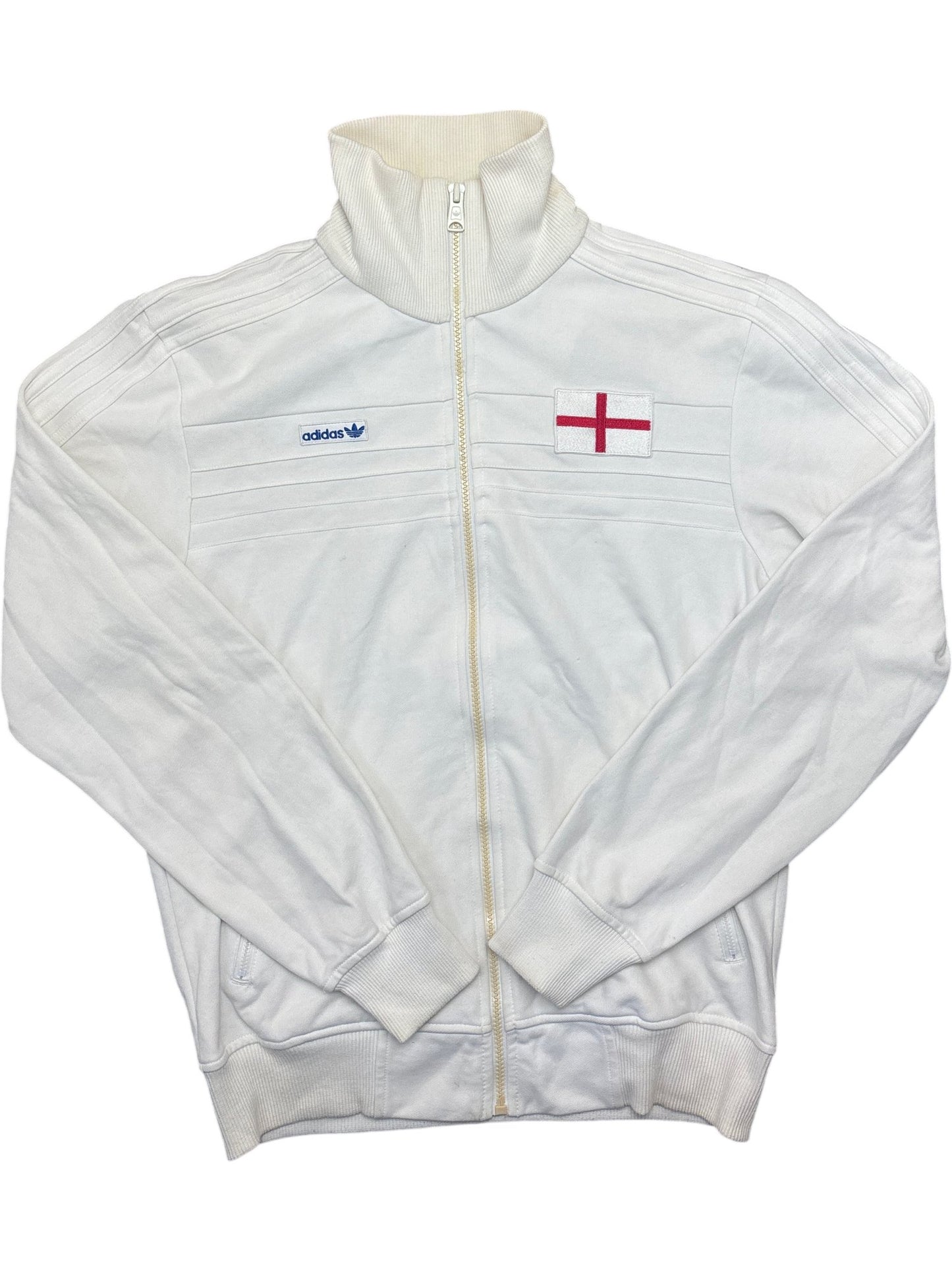 Vintage White Adidas Track Jacket England (S)