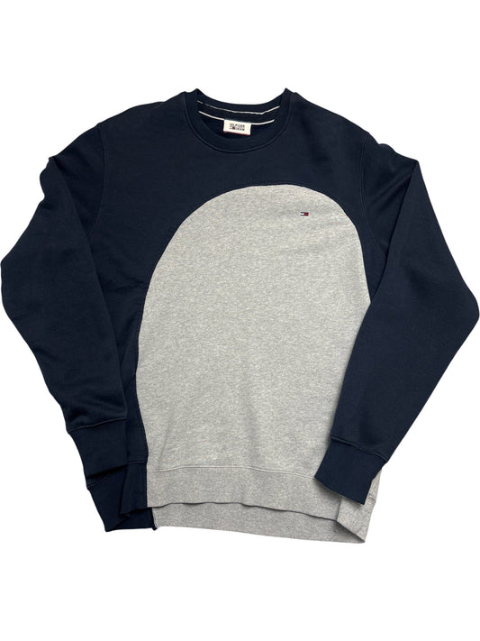 Vintage Navy/Grey Tommy Rework Sweatshirt (L)