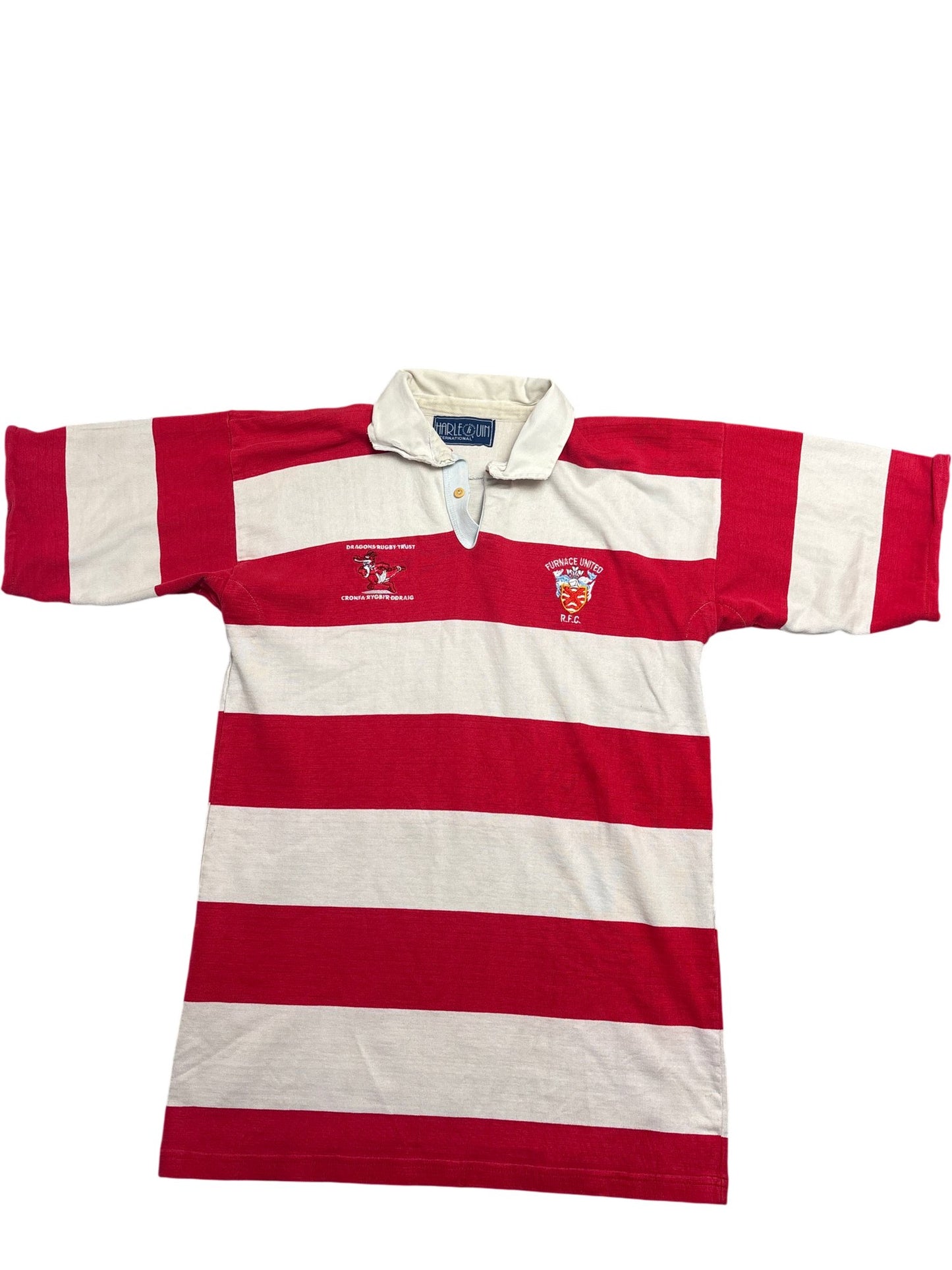 Vintage Red White Canterbury Rugby Shirt 90s Dragons (L)
