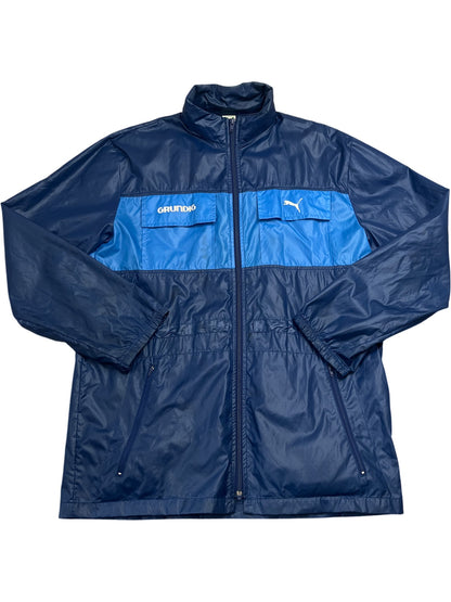 Vintage Blue Puma Windbreaker Grundig Logo 90s (L)