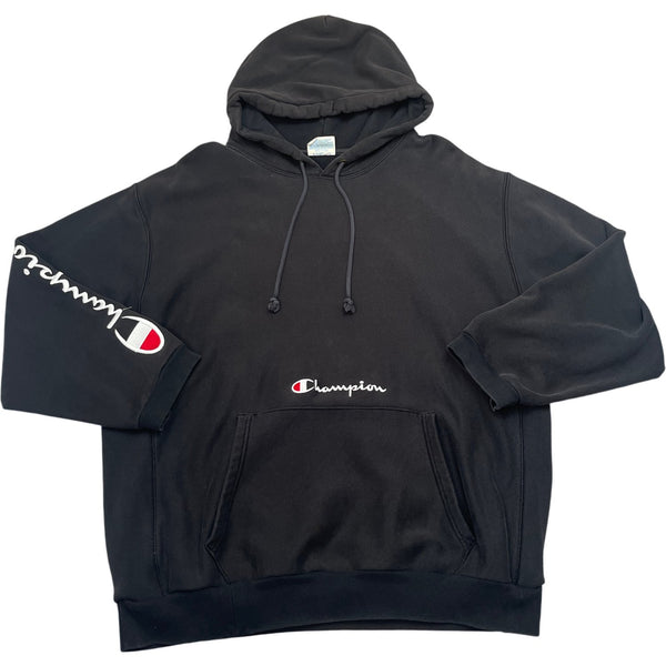 Vintage Black Champion Hoodie (XXL)