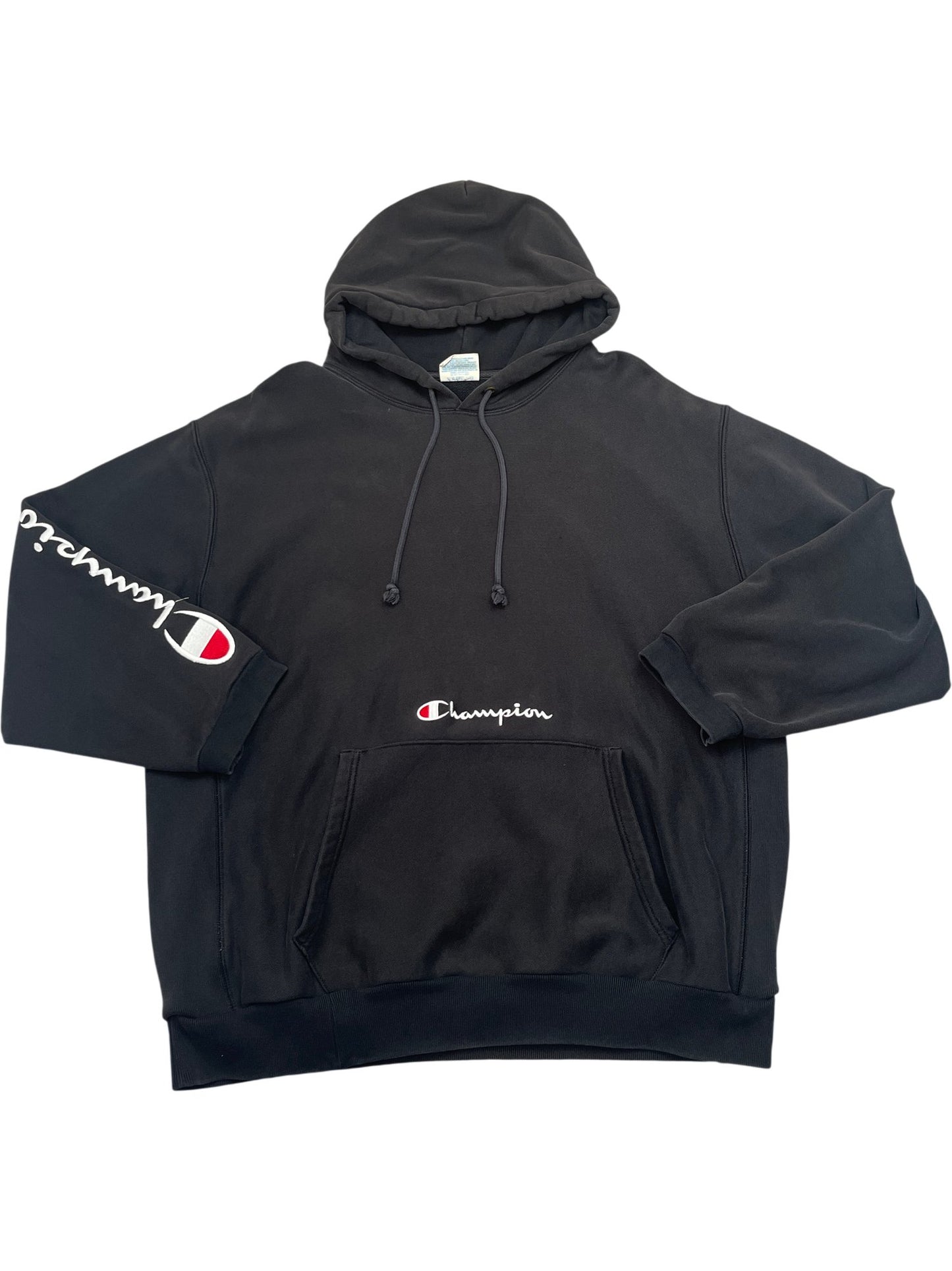 Vintage Black Champion Hoodie (XXL)