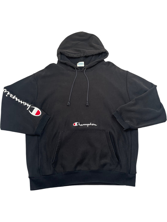 Vintage Black Champion Hoodie (XXL)