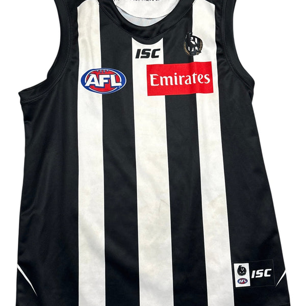Vintage Black White Collingwood Football Club AFL Guernsey (L)