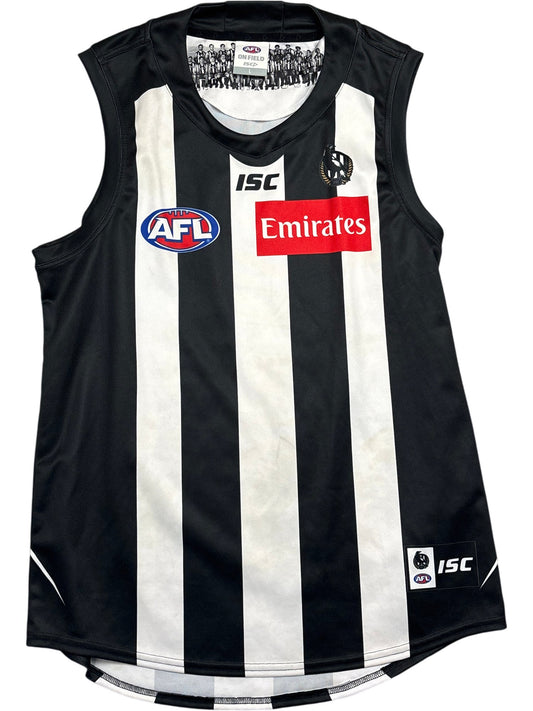 Vintage Black White Collingwood Football Club AFL Guernsey (L)
