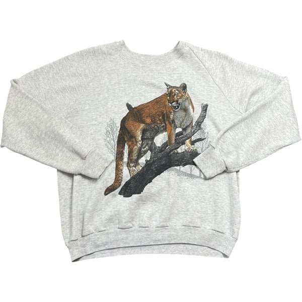 Vintage Grey Whack Vintage Sweatshirt Wildlife Graphic (XL)