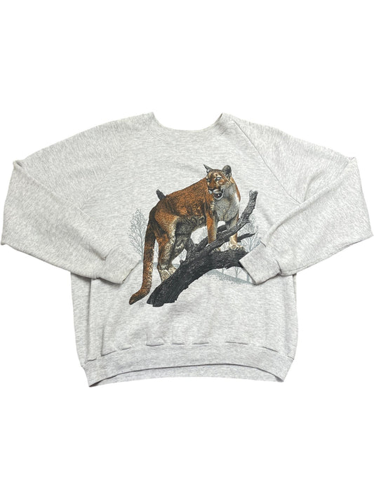 Vintage Grey Whack Vintage Sweatshirt Wildlife Graphic (XL)