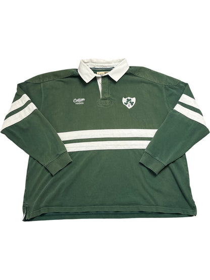 Vintage Green Cotton Traders Rugby Shirt Number 1 (XXL)