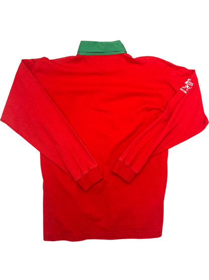 Vintage Red Rugby Shirt Wales Cymru Emblem (L)