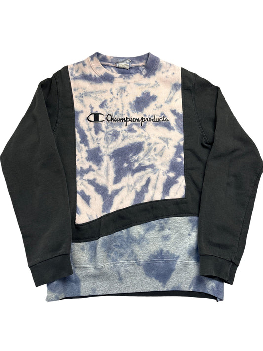 Vintage Black Champion Sweatshirt Tie-Dye 90s (M)