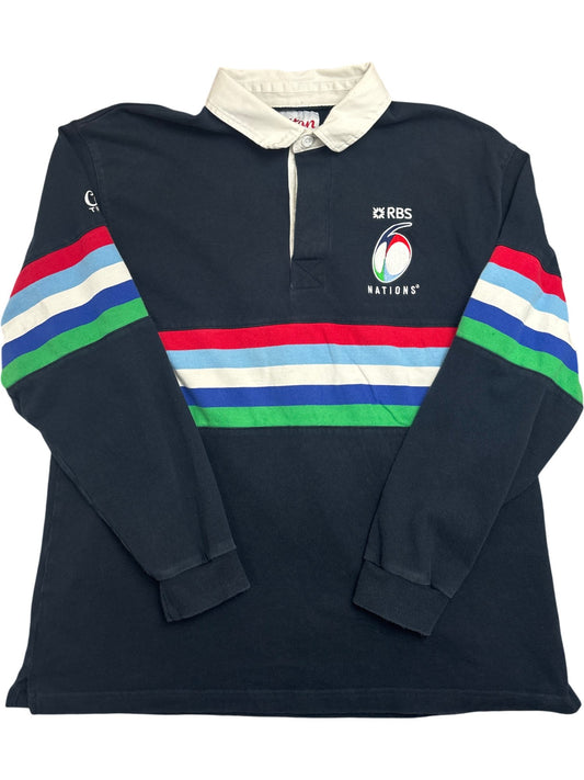 Vintage Navy RBS 6 Nations Rugby Shirt (XL)
