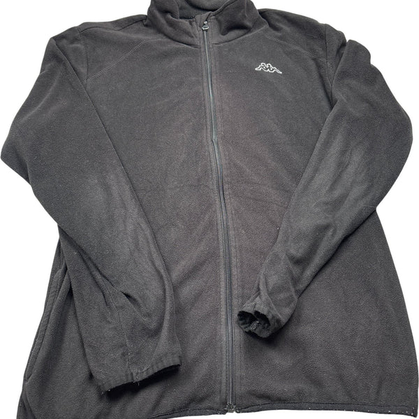 Vintage Black Kappa Fleece Jacket (M)