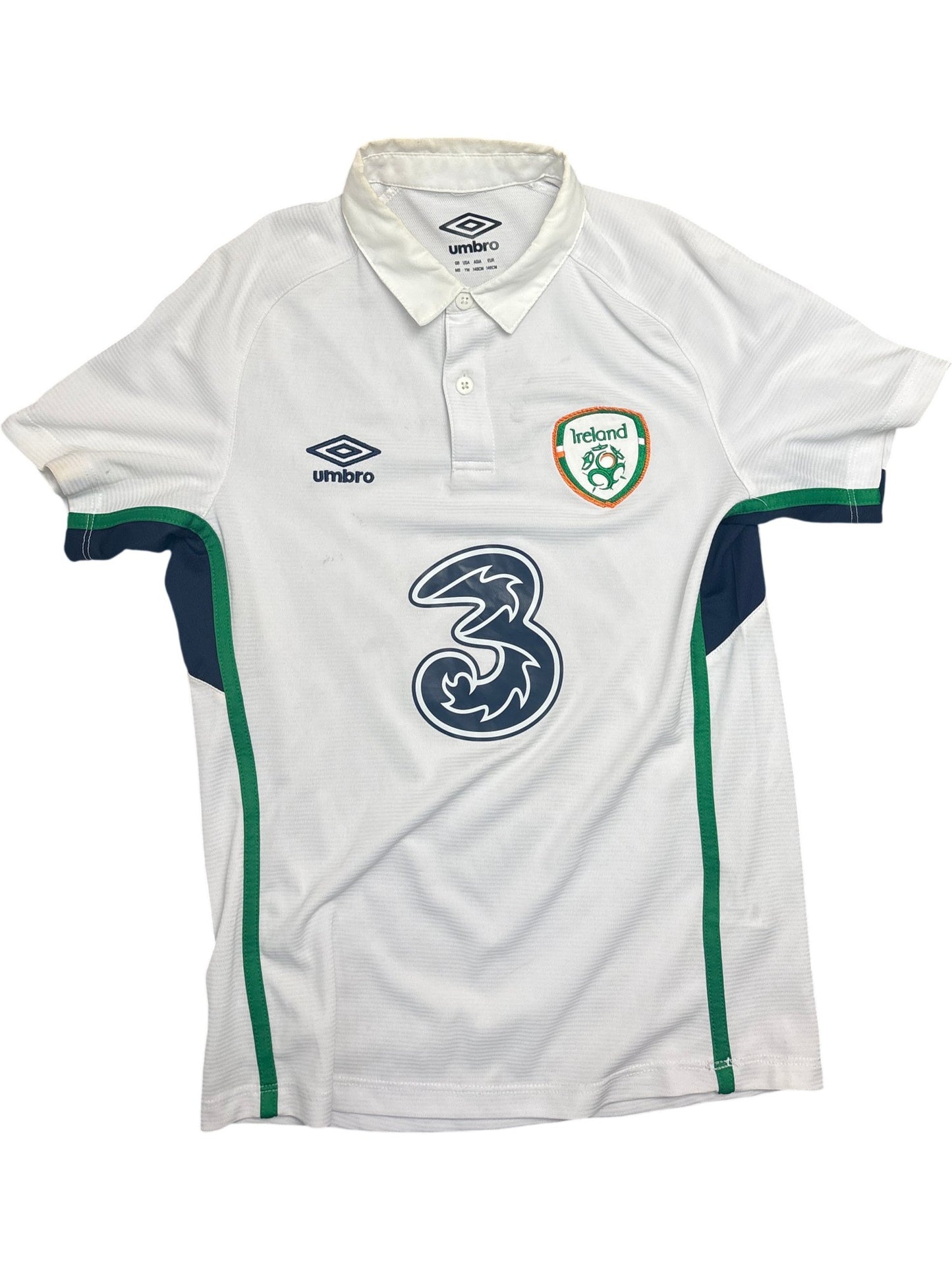 Vintage White Umbro Ireland Football Jersey Kids 9-10 (XXS)