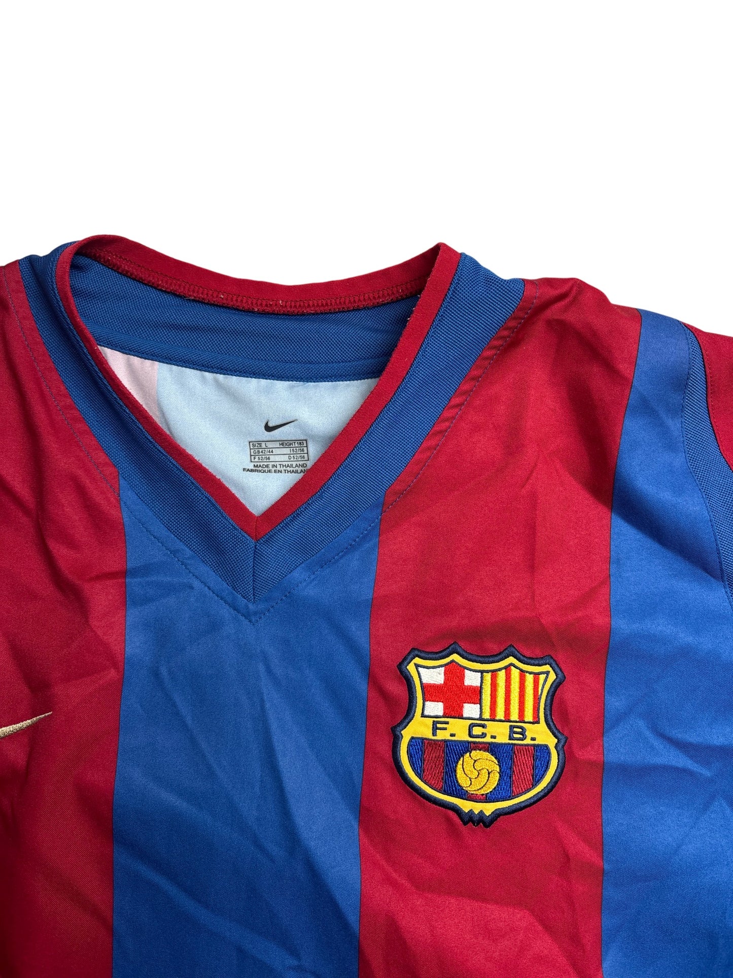 Vintage Blue Red Nike Barcelona Football Shirt 2002/2003 (L)