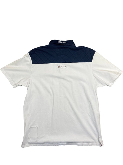 Vintage White England Rugby Polo Shirt (XXL)