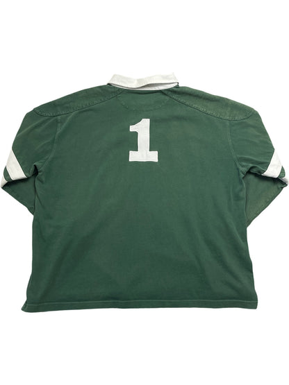 Vintage Green Cotton Traders Rugby Shirt Number 1 (XXL)