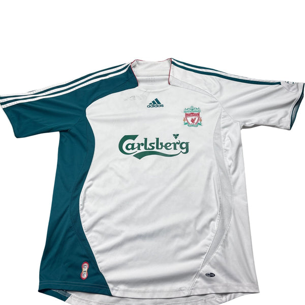 Vintage White Adidas Liverpool Jersey Gerrard 2000s (XL)