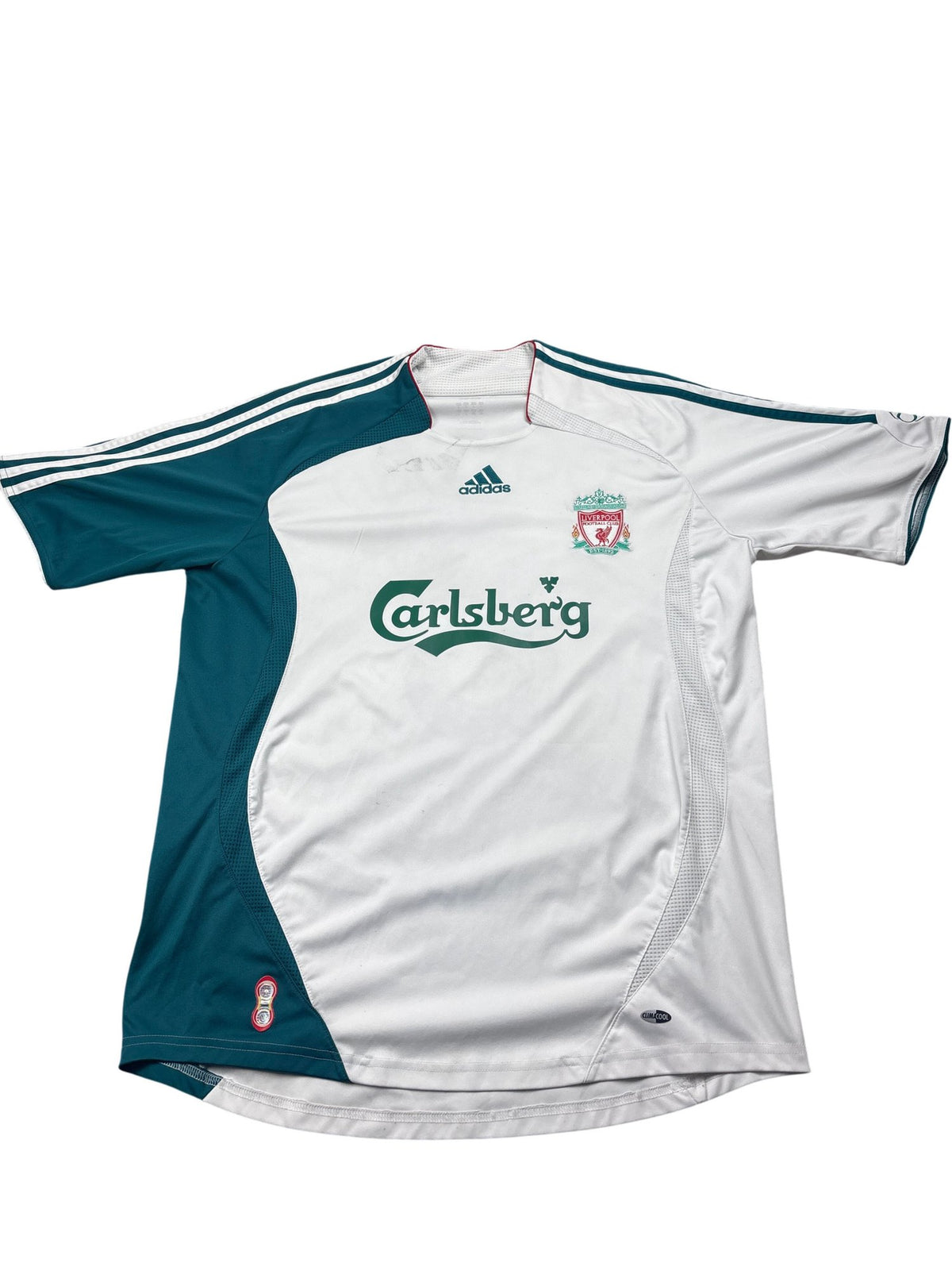 Vintage White Adidas Liverpool Jersey Gerrard 2000s (XL)