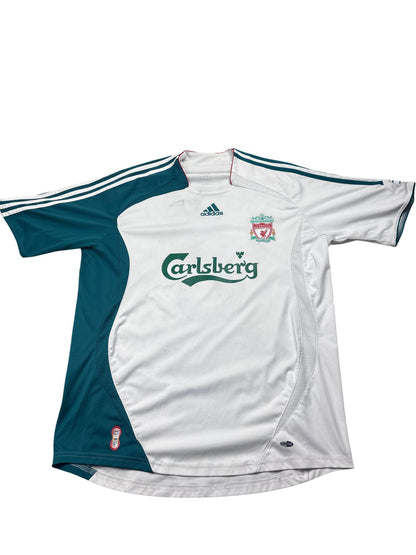 Vintage White Adidas Liverpool Jersey Gerrard 2000s (XL)