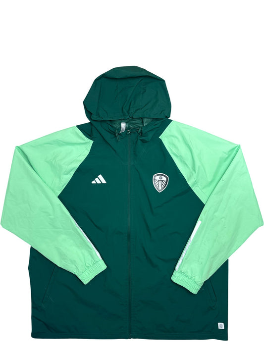 Vintage Green Leeds Adidas Windbreaker Jacket (XXL)