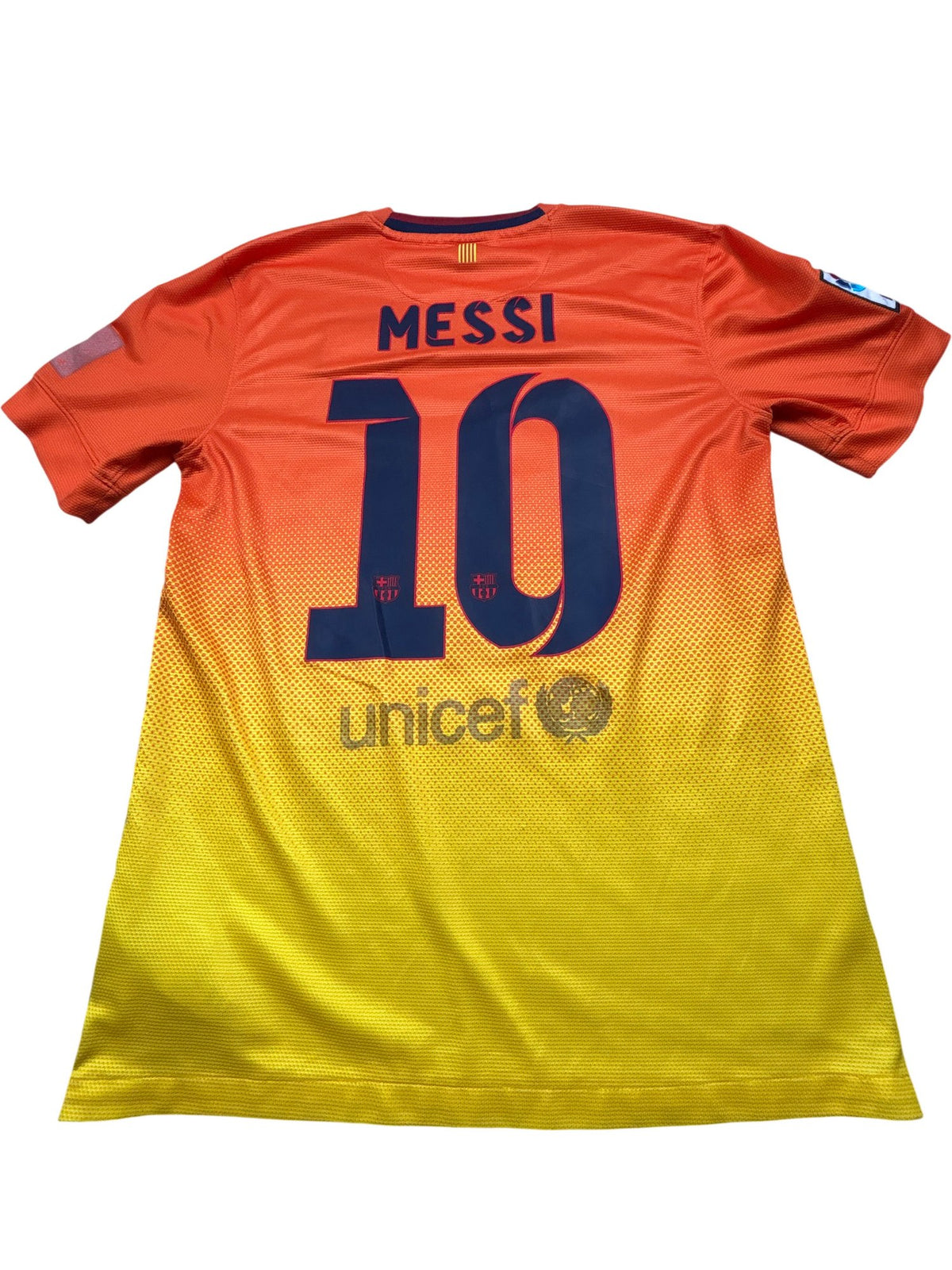 Vintage Orange Nike Barcelona Jersey Messi 2012 (M)
