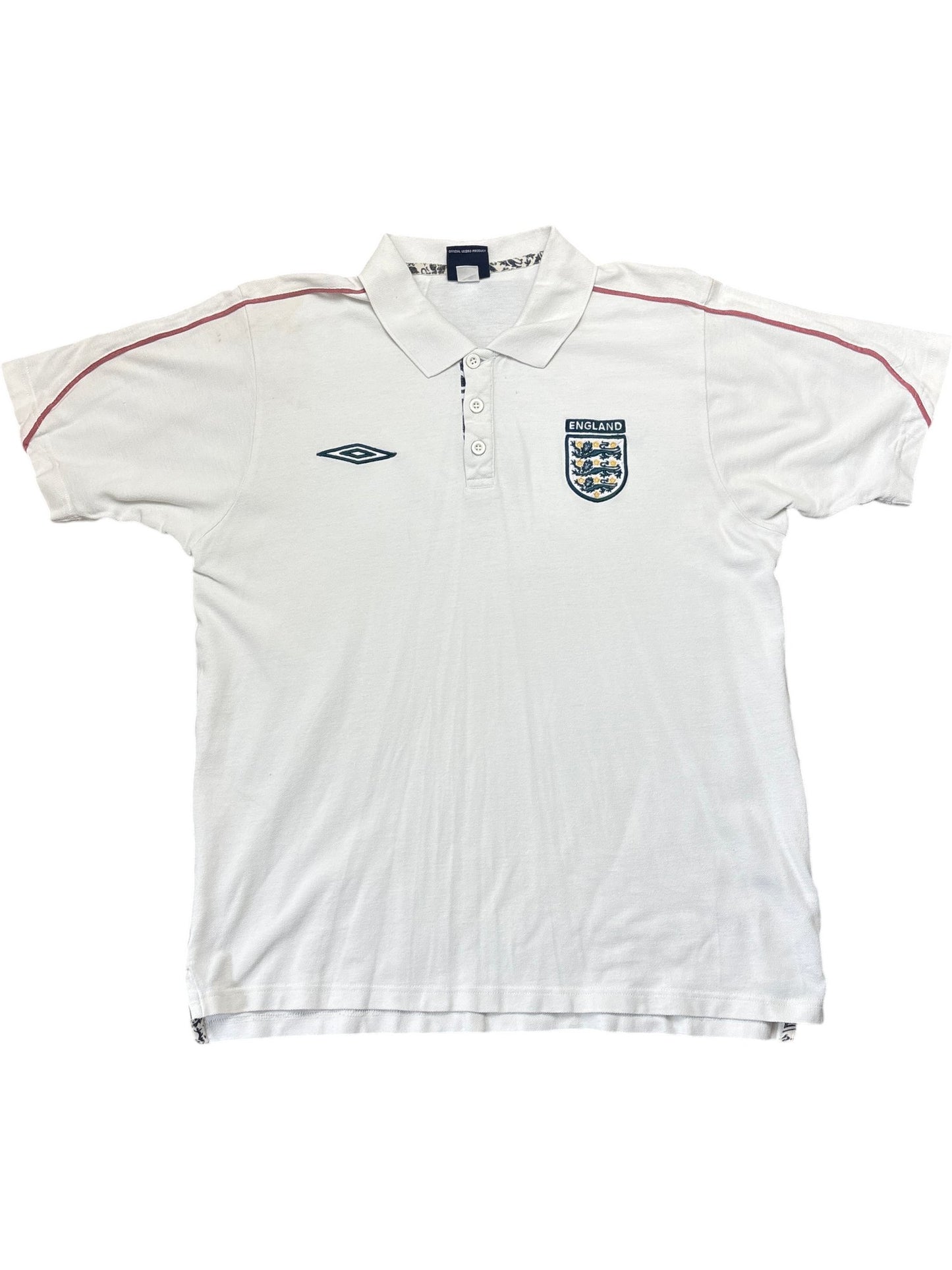 Vintage White Umbro England Football T-Shirt  (XL)