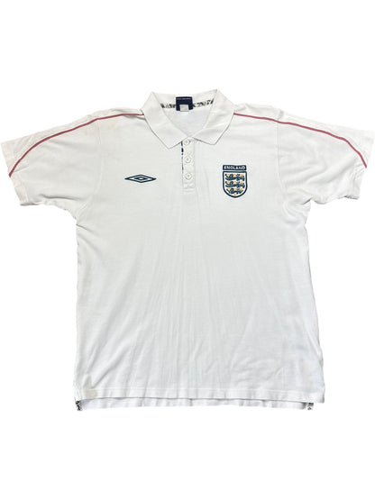 Vintage White Umbro England Football T-Shirt  (XL)