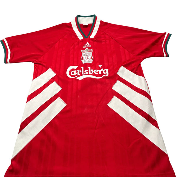 Vintage Red Adidas Liverpool Football Jersey 95/96 (XXL)
